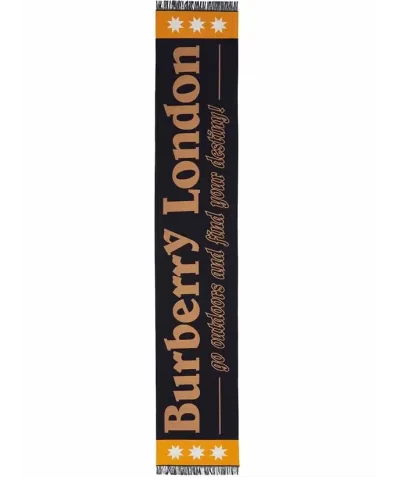 Burberry Logo Jacquard Fringed Scarf 2