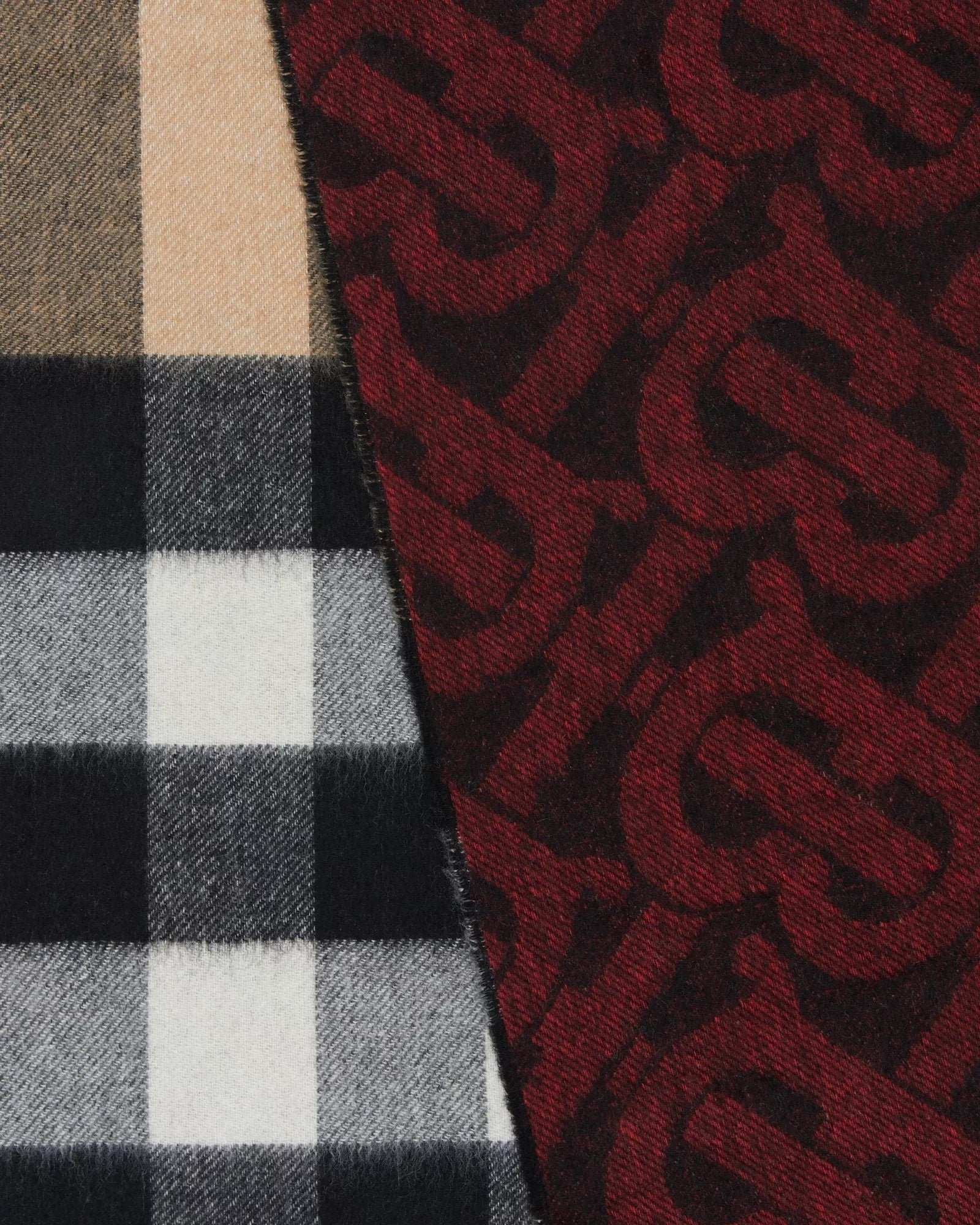 Alternative view of Burberry Reversible Check and Monogram Cashmere Scarf