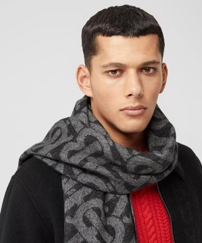 Burberry Reversible Check and Monogram Cashmere Scarf - Image 4