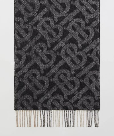Burberry Reversible Check and Monogram Cashmere Scarf - Image 5