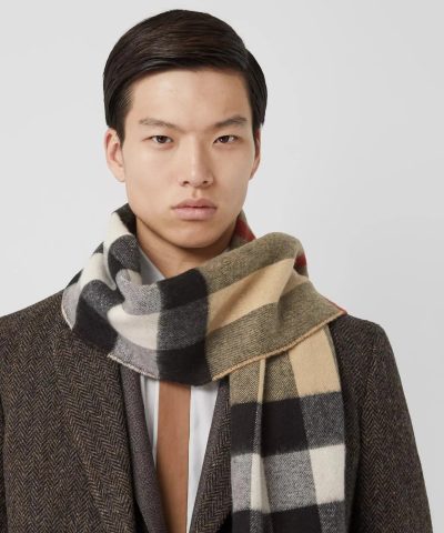 Burberry Reversible Check and Monogram Cashmere Scarf 5