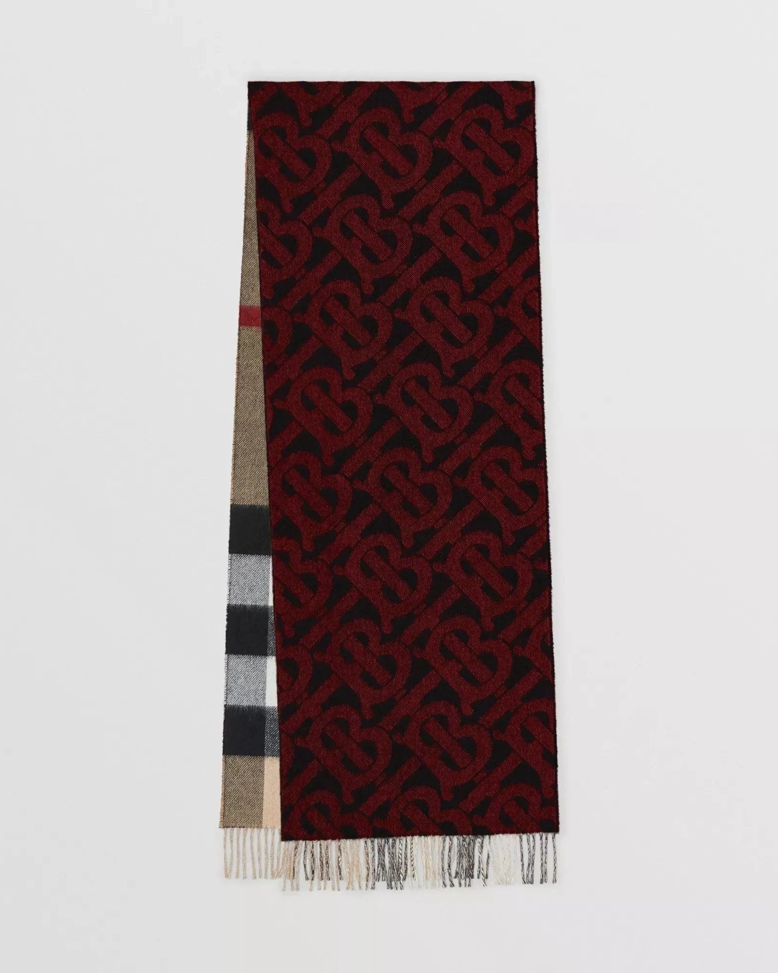 Burberry Reversible Check and Monogram Cashmere Scarf-20263151