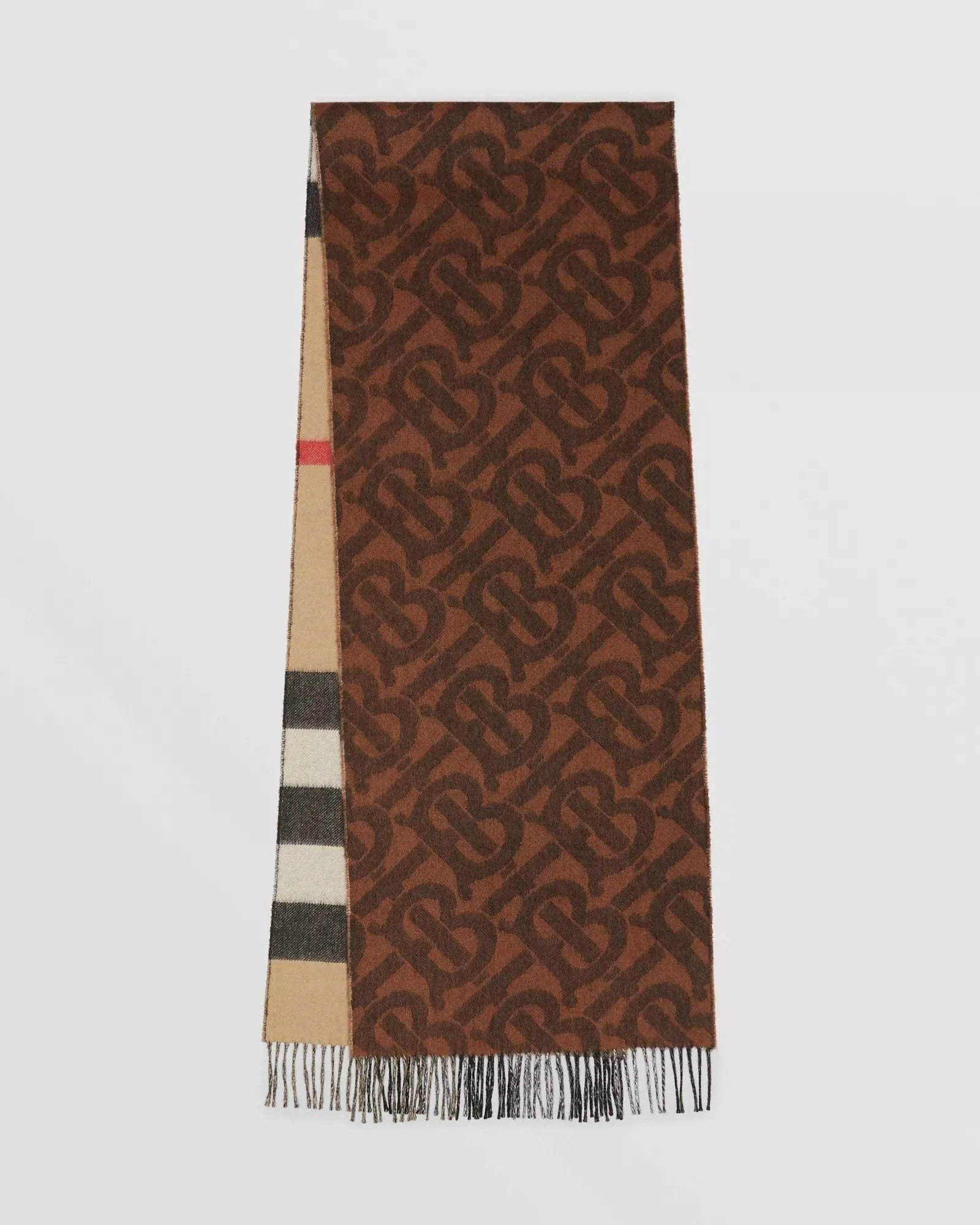 Burberry Reversible Check and Monogram Cashmere Scarf-20263143