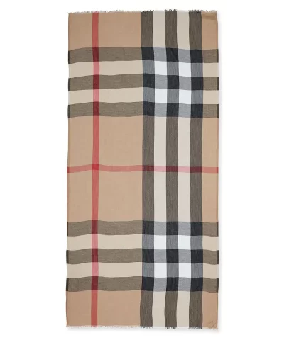 Alternative view of Burberry Sheer Mega Check Scarf, Camel
