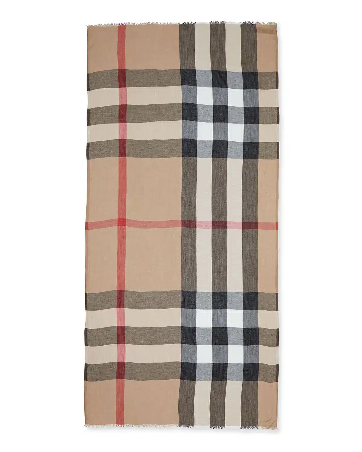 Alternative view of Burberry Sheer Mega Check Scarf, Camel