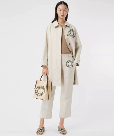 Burberry Small Logo Graphic Cotton Canvas Peggy Bucket Bag - Image 5