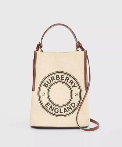 Burberry Small Logo Graphic Cotton Canvas Peggy Bucket Bag-20265960