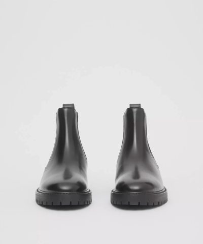 Burberry Vintage Check Detail Leather Chelsea Boots 1