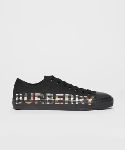 Burberry Vintage Check Logo Print Cotton Gabardine Sneakers-20297574