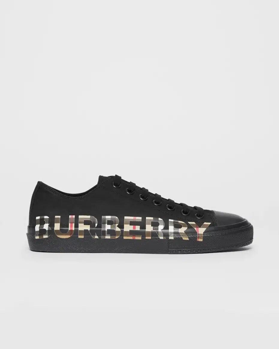 Burberry Vintage Check Logo Print Cotton Gabardine Sneakers-20297574