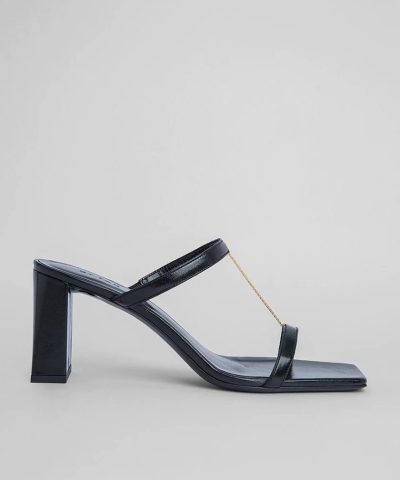 By Far Chloe Black Grained Leather Mules-20254544