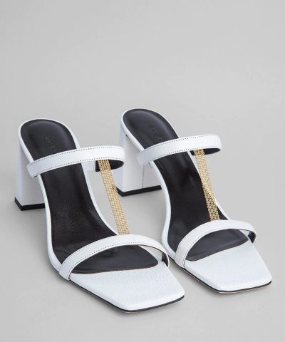 By Far Chloe White Grained Leather Mules - Image 3