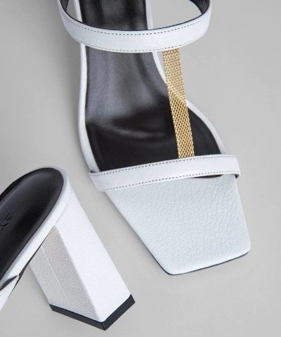 By Far Chloe White Grained Leather Mules - Image 4