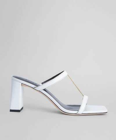 By Far Chloe White Grained Leather Mules-20254556