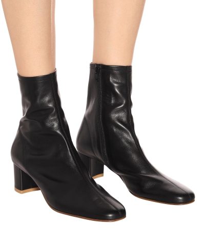 By Far Sofia Leather Ankle Boots In Black 1