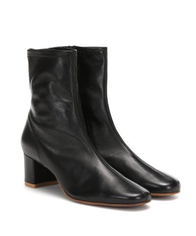 By Far Sofia Leather Ankle Boots In Black 2