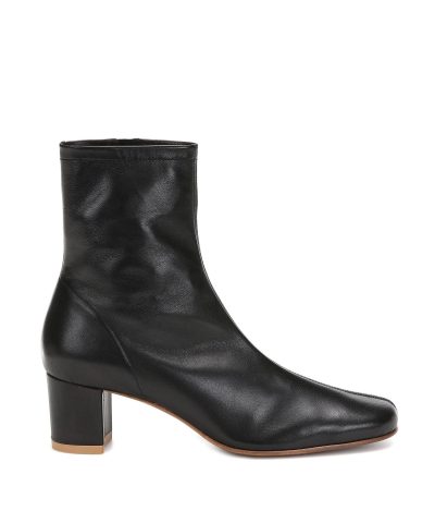 By Far Sofia Leather Ankle Boots In Black-20259233