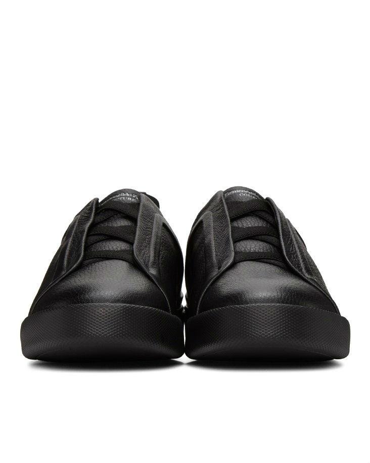 Alternative view of Ermenegildo Zegna Black Triple Stitch Sneakers