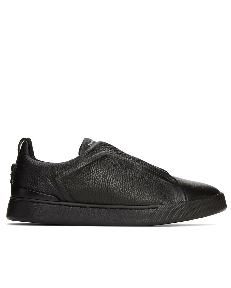 Ermenegildo Zegna Black Triple Stitch Sneakers-20268477