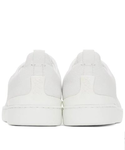 Ermenegildo Zegna White Triple Stitch Sneakers - Image 4