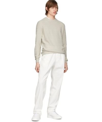 Ermenegildo Zegna White Triple Stitch Sneakers - Image 6