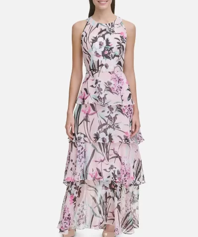 Floral Printed Tiered Maxi Dress-20277705