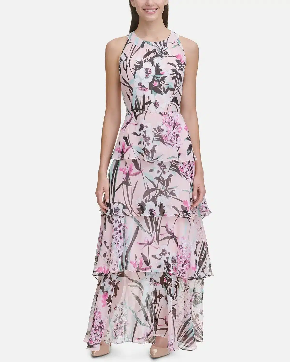 Floral Printed Tiered Maxi Dress-20277705