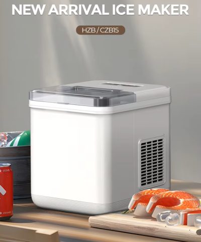 Portable Ice Maker with Compressor - AC/DC for Car, Home, & Bar, Makes Bullet-Shaped Ice - Image 9