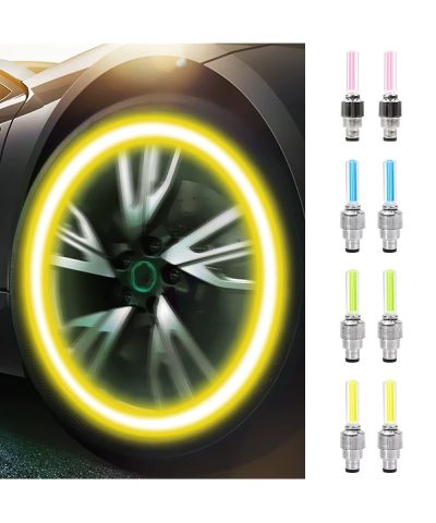 LED Wheel Light Valve Caps - Glowing Tire Caps for Car, Bike, Motorcycle Mixed Color - Image 7