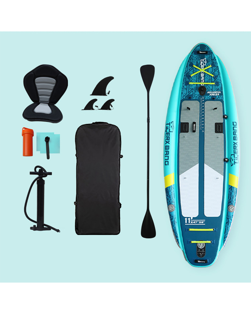 Alternative view of Extra Wide Inflatable Fishing Paddle Board 11' x 47" x 8" with Rod Holders