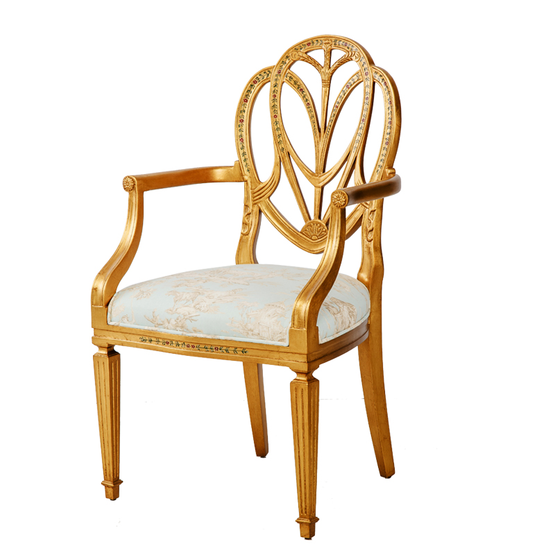Alternative view of Luxury Banquet Dining Chair with Hollow-Out Brass Back 1 Pc