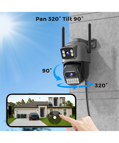 Outdoor PTZ Security Camera with Auto Tracking, Color Night Vision & 2-Way Audio - Image 2