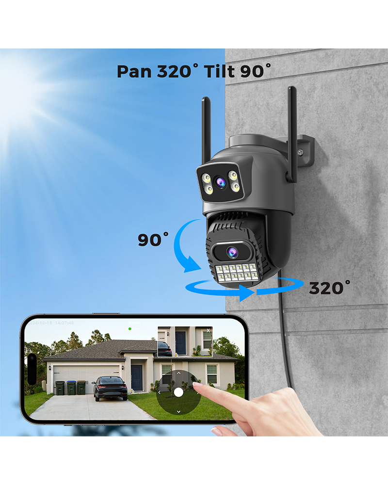 Alternative view of Outdoor PTZ Security Camera with Auto Tracking, Color Night Vision & 2-Way Audio