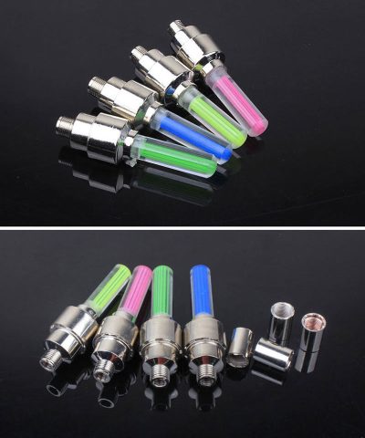 LED Wheel Light Valve Caps - Glowing Tire Caps for Car, Bike, Motorcycle Mixed Color - Image 4