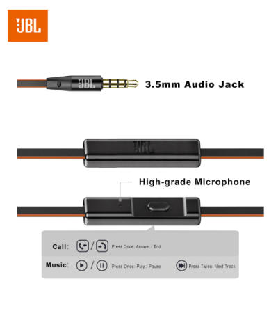 JBL T180A Earphone 3.5mm Earphones Wired Stereo Headset 3