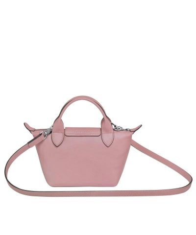 Longchamp Le Pliage Antique Pink Leather Bag With Strap 3
