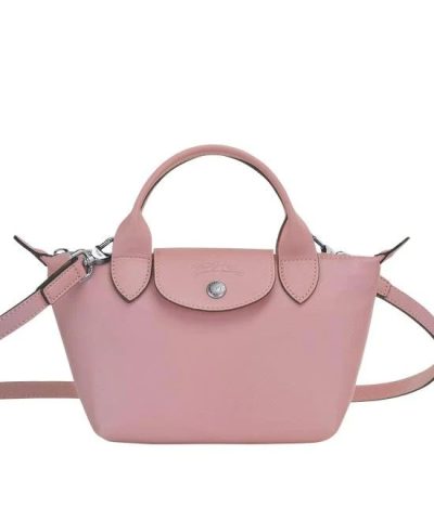 Longchamp Le Pliage Antique Pink Leather Bag With Strap-20263170