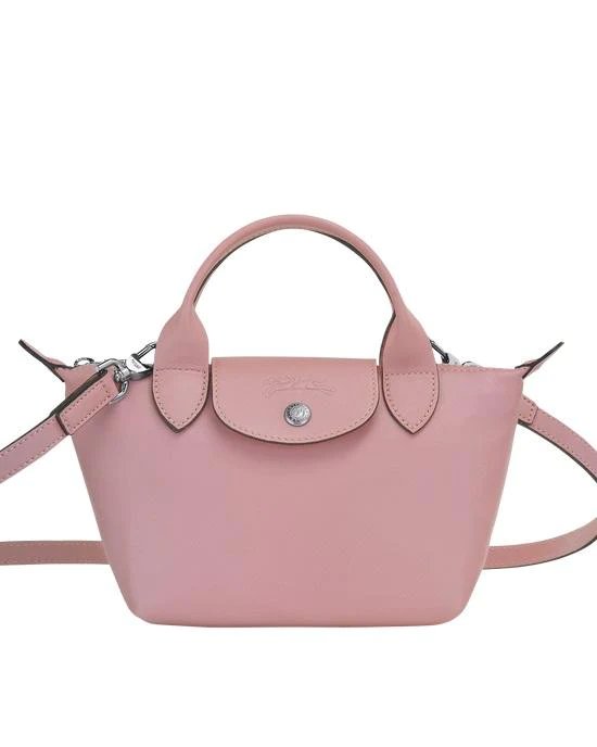 Longchamp Le Pliage Antique Pink Leather Bag With Strap-20263170