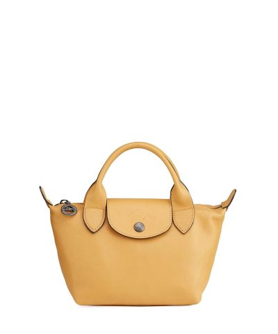 Longchamp Le Pliage Gold Leather Bag With Strap-20263188