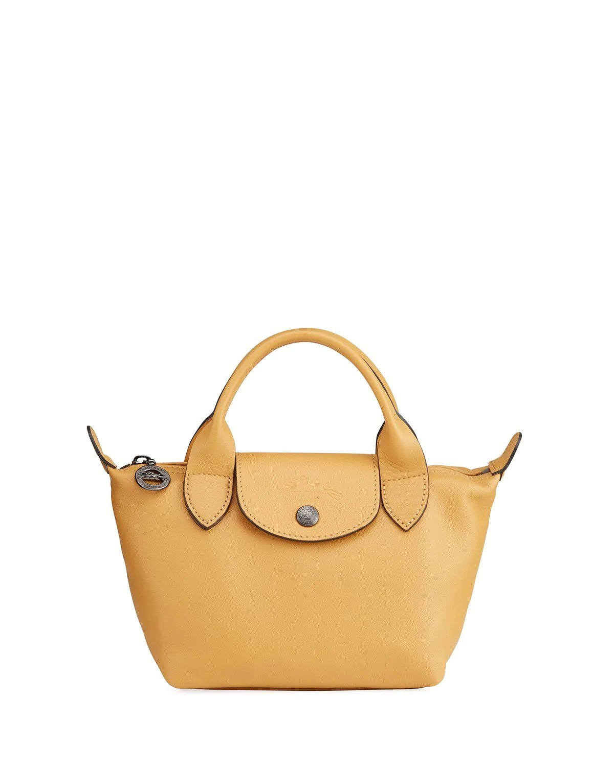 Longchamp Le Pliage Gold Leather Bag With Strap-20263188