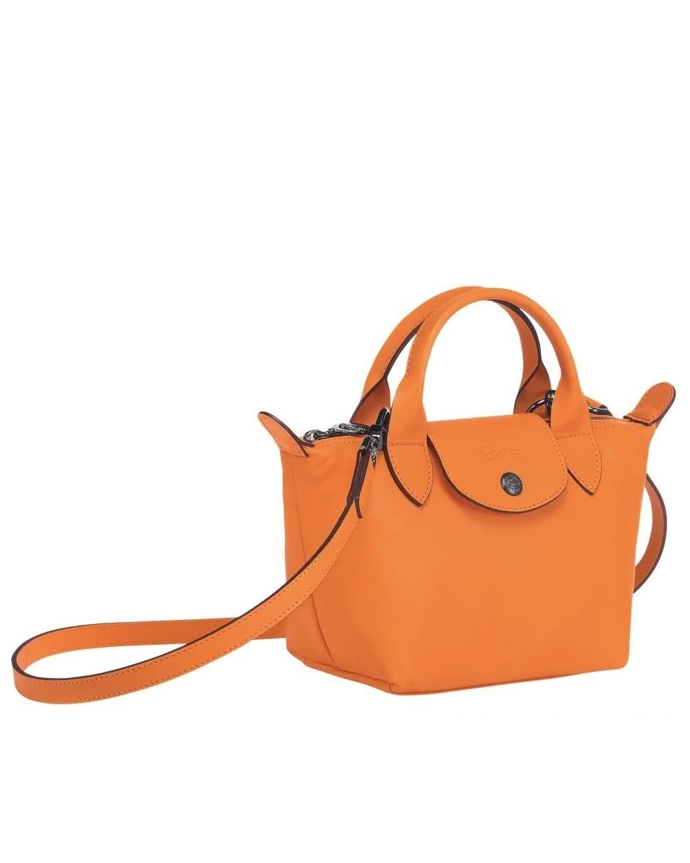 Alternative view of Longchamp Le Pliage Orange Leather Bag With Strap