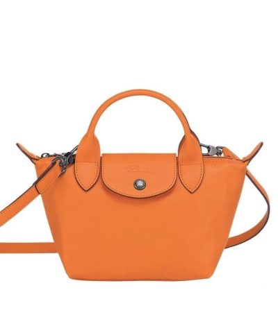 Longchamp Le Pliage Orange Leather Bag With Strap-20263176