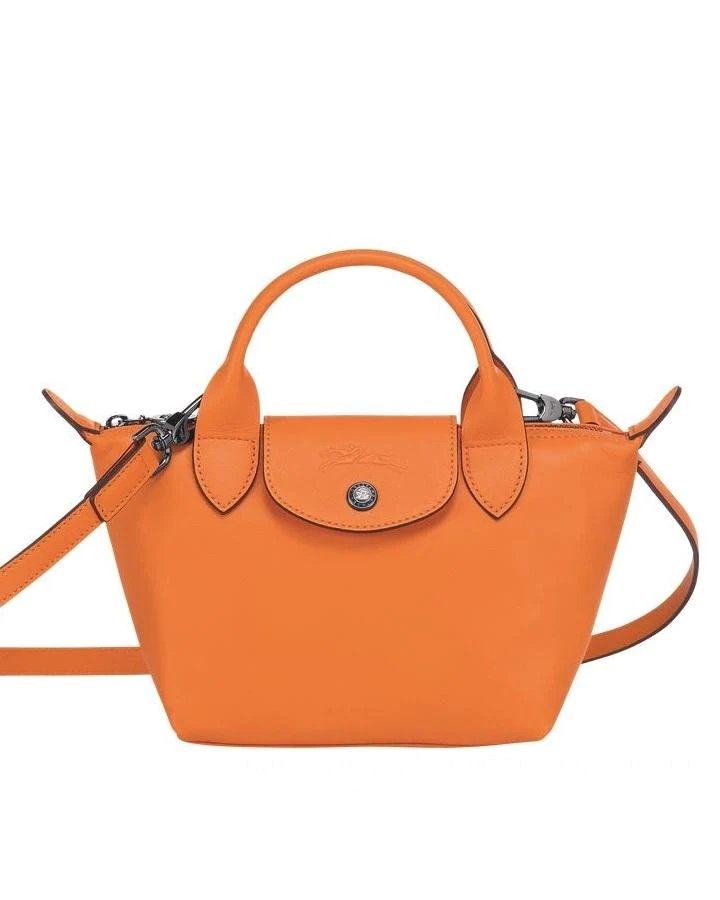 Longchamp Le Pliage Orange Leather Bag With Strap-20263176
