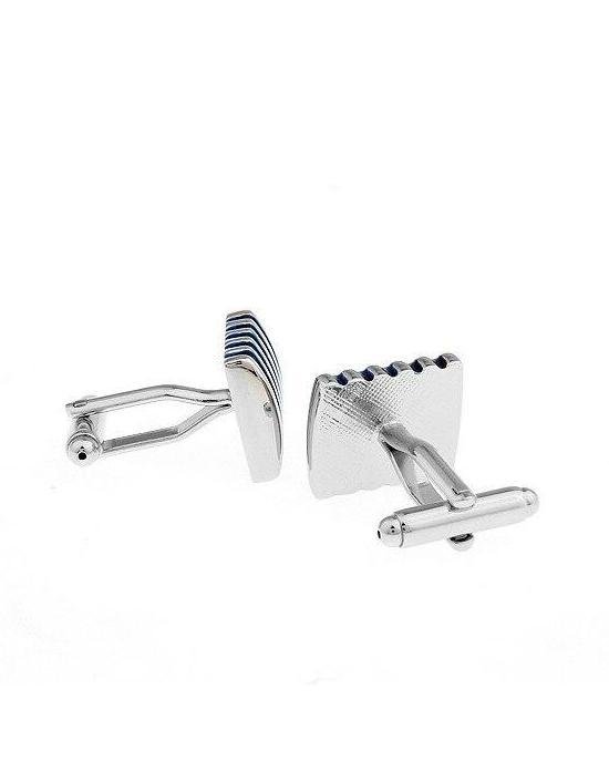 Alternative view of Men's Enamel Blue Stripe  Cufflink