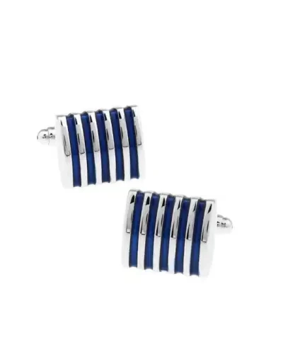 Men's Enamel Blue Stripe  Cufflink-20274453