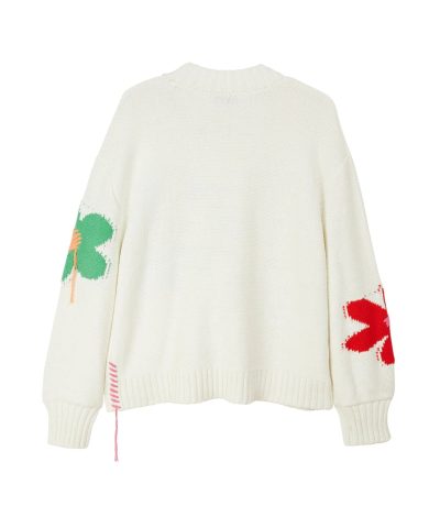 Mira Mikati Organic Cotton Floral Print Jumper Ecru 4