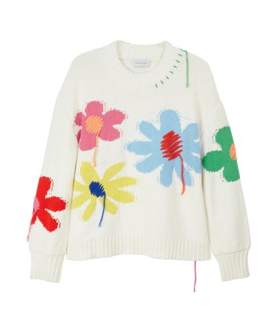 Mira Mikati Organic Cotton Floral Print Jumper Ecru-20237573