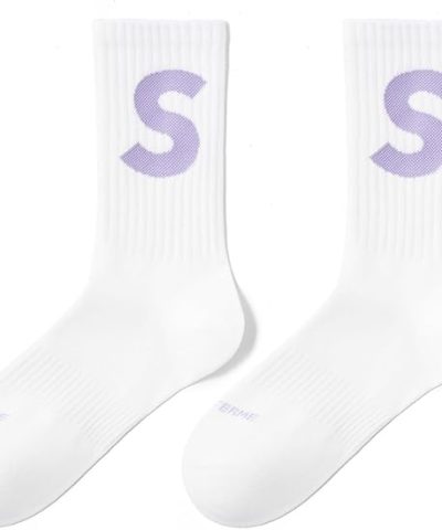 SIINSIIN Moisture Wicking White Girls Crew Socks Breathable Soft Running Socks 5 Pieces 11112557 2