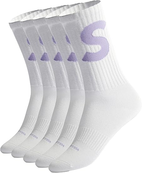 SIINSIIN Moisture Wicking White Girls Crew Socks