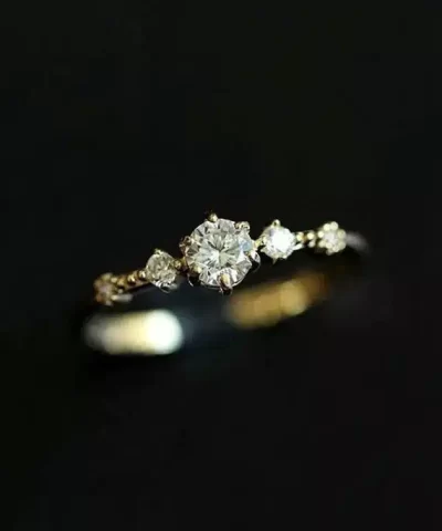 Steffe Cute Dainty Women's Snowflake Delicate Ring - Image 3